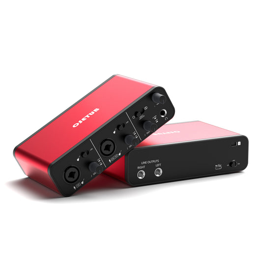 2i2 USB Audio Interface with 48V Phantom Power 24Bit/192kHz for the Musicians, Vocalist, Podcaster or Producer,USB Audio Interface Works with Most DAWs and Recording Software