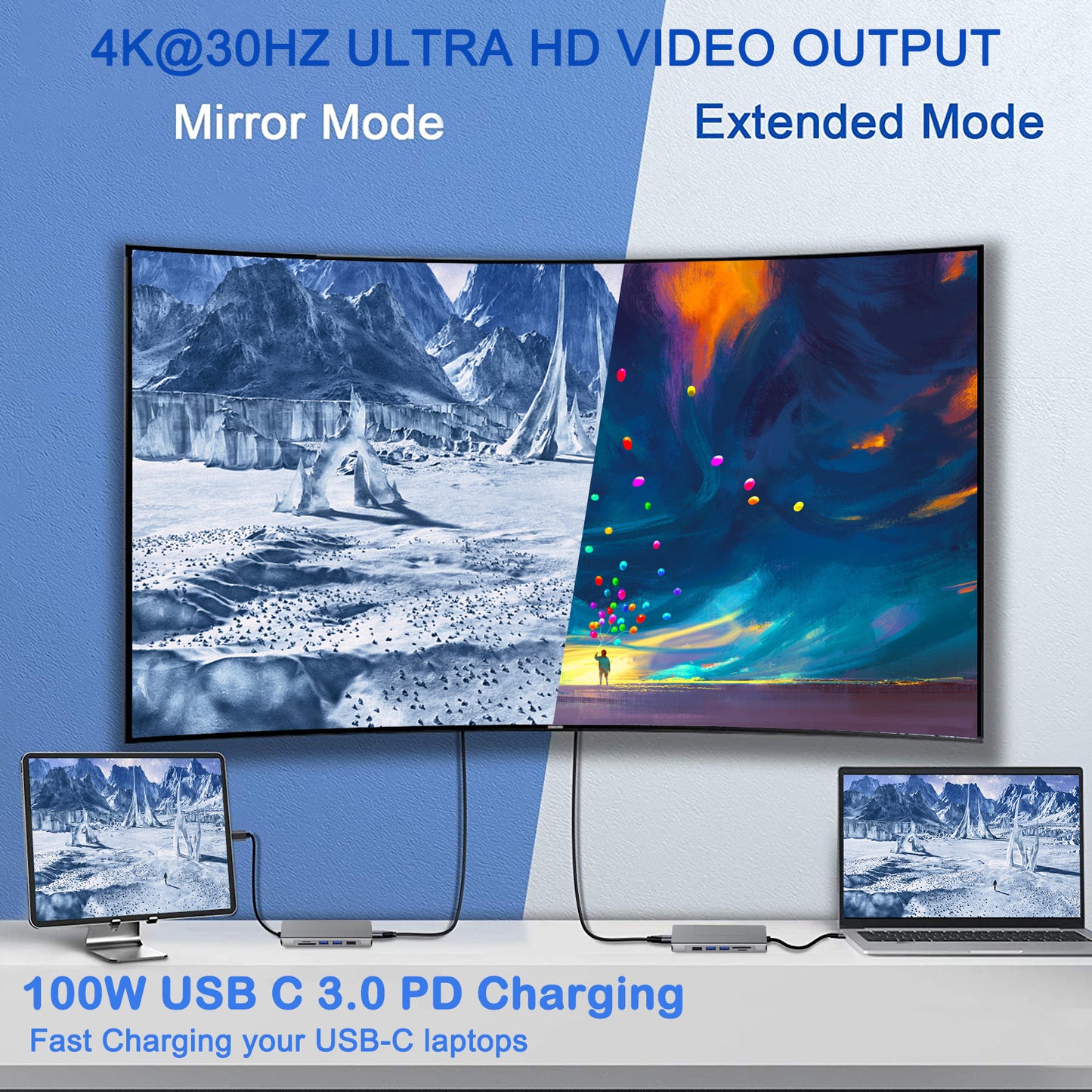 USB-C Hub with Hard Drive Enclosure,8 in 1 USB C Hub Adapter with 2.5 inch M.2 SATA SSD External Hard Drive Enclosure,4K High Definition,2 USB 3.0 Ports,SD/TF Card Readers,100W PD Compatible with MacBook Pro,XPS