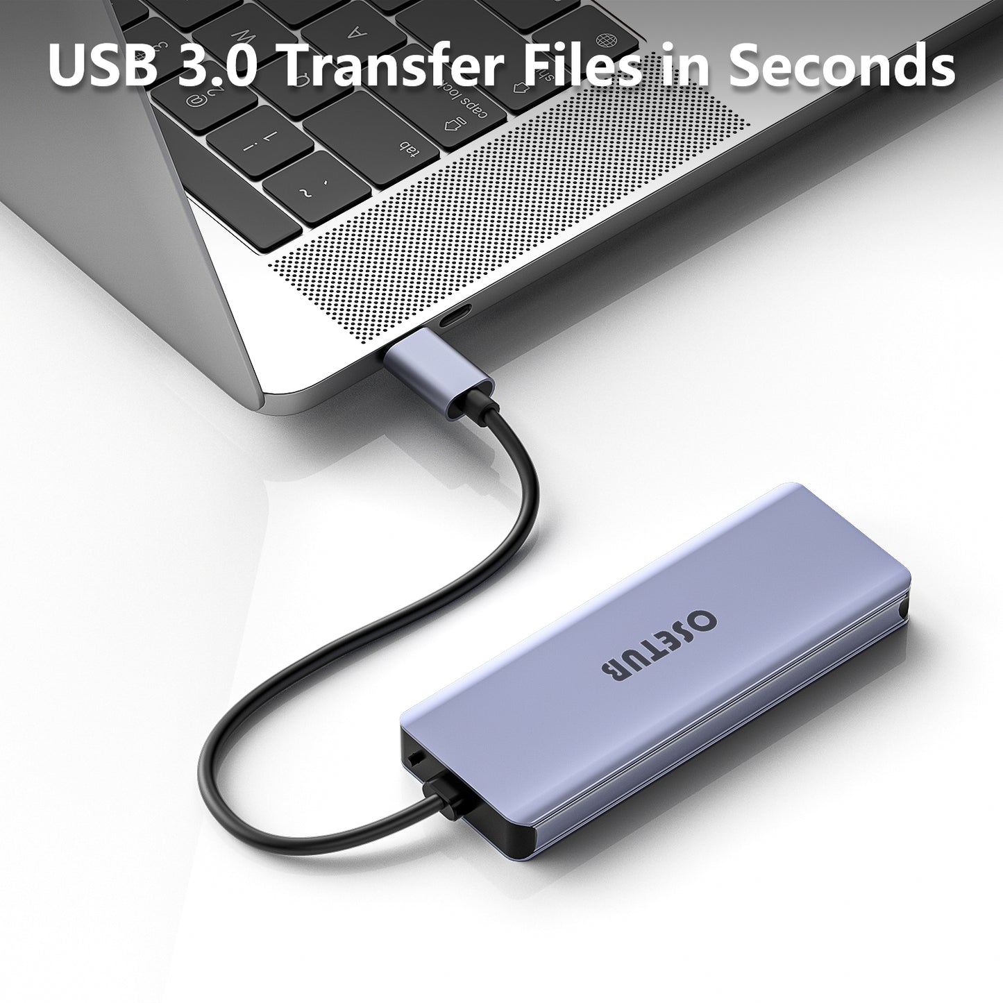 USB C Hub M.2 NVMe SSD Enclosure, 6 in 1  USB C Hub Multiport Adapter Fits PCIe 3.0 NVMe M.2 SSD, with 4K/60Hz HDMI, 10Gbps USB 3.0(3 Ports),100W PD Compatible with MacBook Pro and Type-C Devices