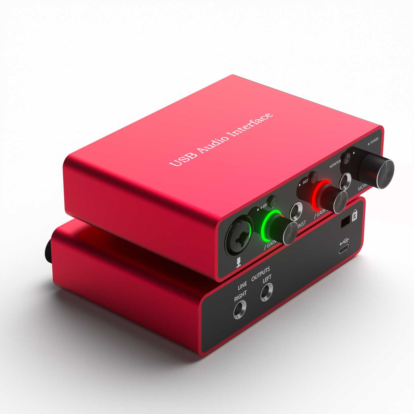 USB Audio Interface Solo with 48V Phantom Power 24Bit/192kHz Works with Most DAWs and Recording Software, USB Audio Interface Plug and Play Perfect for Podcasting, Recording and Live streaming