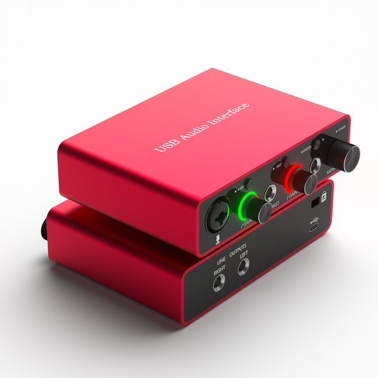 USB Audio Interface Solo with 48V Phantom Power 24Bit/192kHz Works with Most DAWs and Recording Software, USB Audio Interface Plug and Play Perfect for Podcasting, Recording and Live streaming