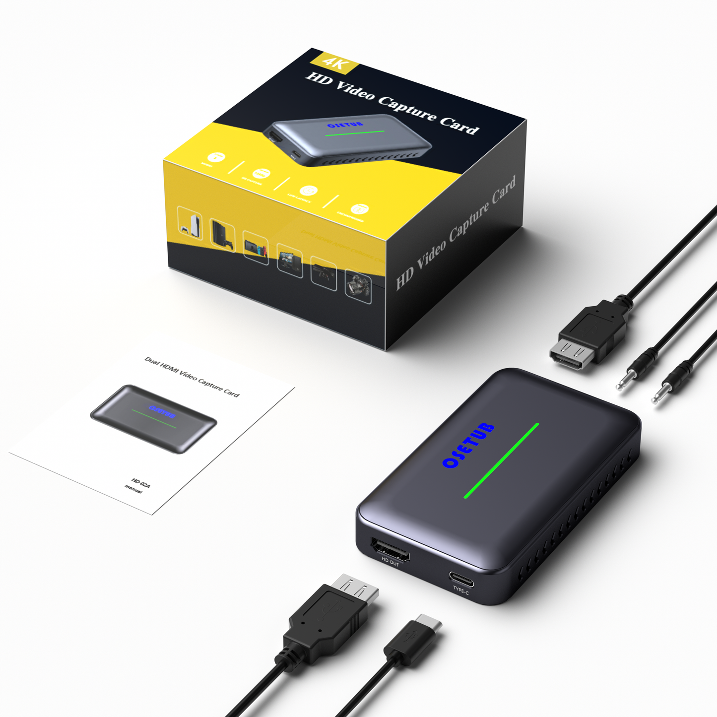 4K External Capture Card, Audio Video External Camera Capture Card Stream and Record in 4K/60fps Compatible with Xbox Series X/S, PS5/PS4/Pro, Nintendo Switch on OBS, Zoom and PC/Mac