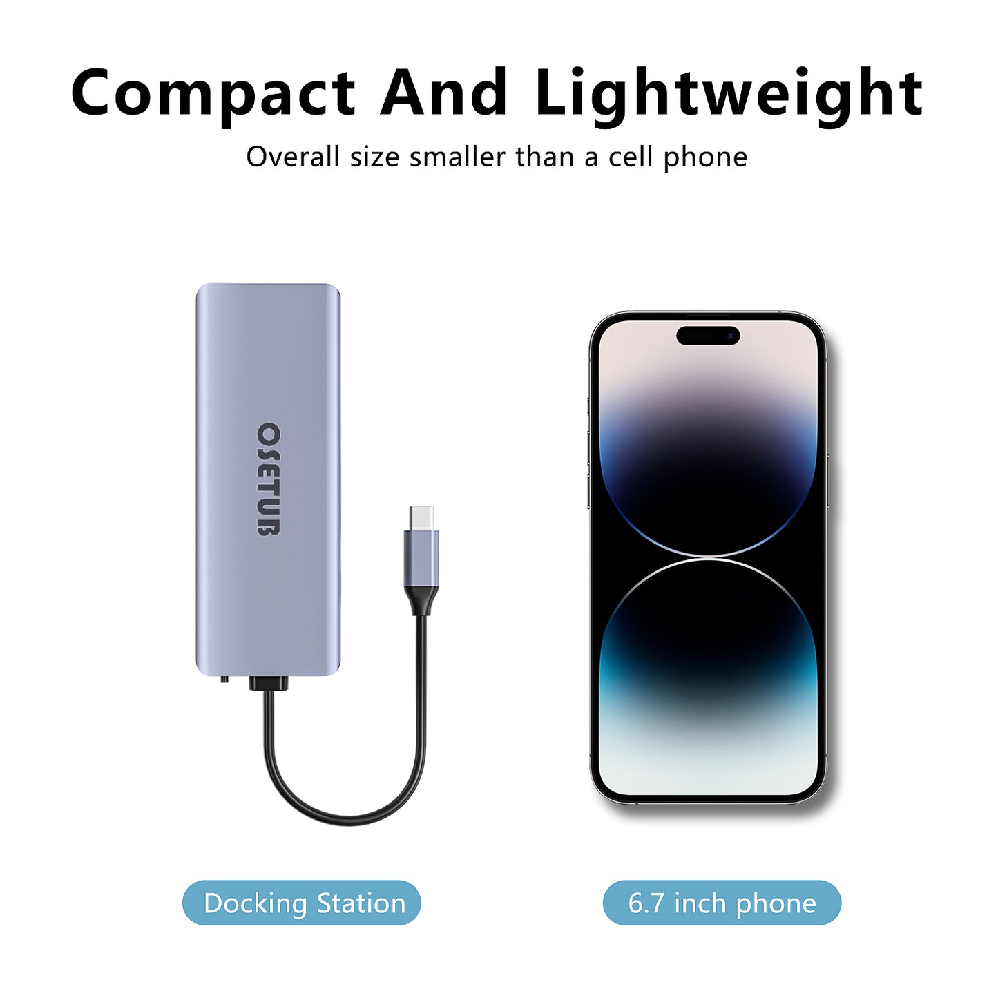 USB C Hub M.2 NVMe SSD Enclosure, 6 in 1  USB C Hub Multiport Adapter Fits PCIe 3.0 NVMe M.2 SSD, with 4K/60Hz HDMI, 10Gbps USB 3.0(3 Ports),100W PD Compatible with MacBook Pro and Type-C Devices