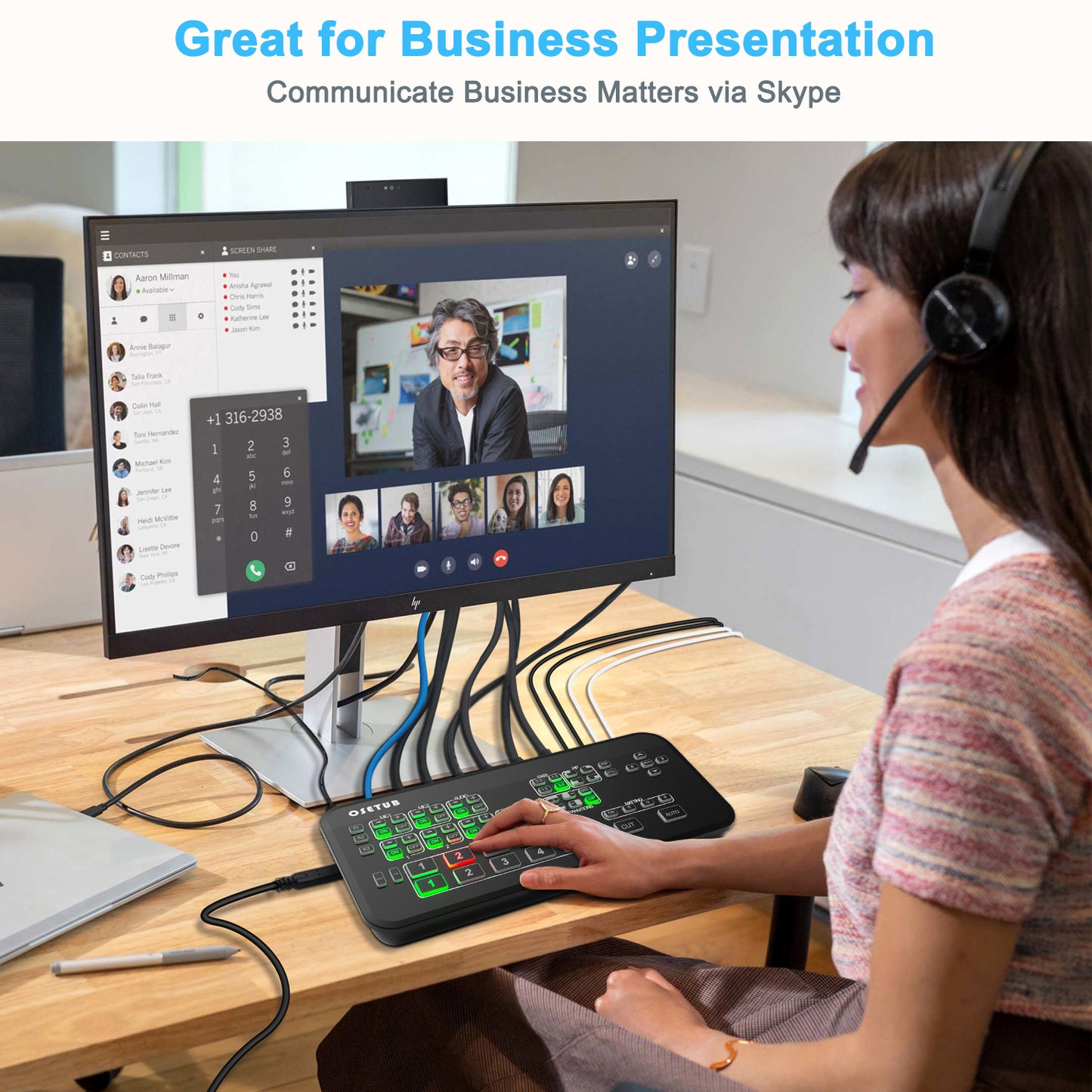 Mini High Definition Live Stream Switcher, Multi-Cam Video Mixer Switcher, 4 x High Definition Inputs Real Time Multi-Format Live Streaming Production for Wedding, Business Presentations, Esport