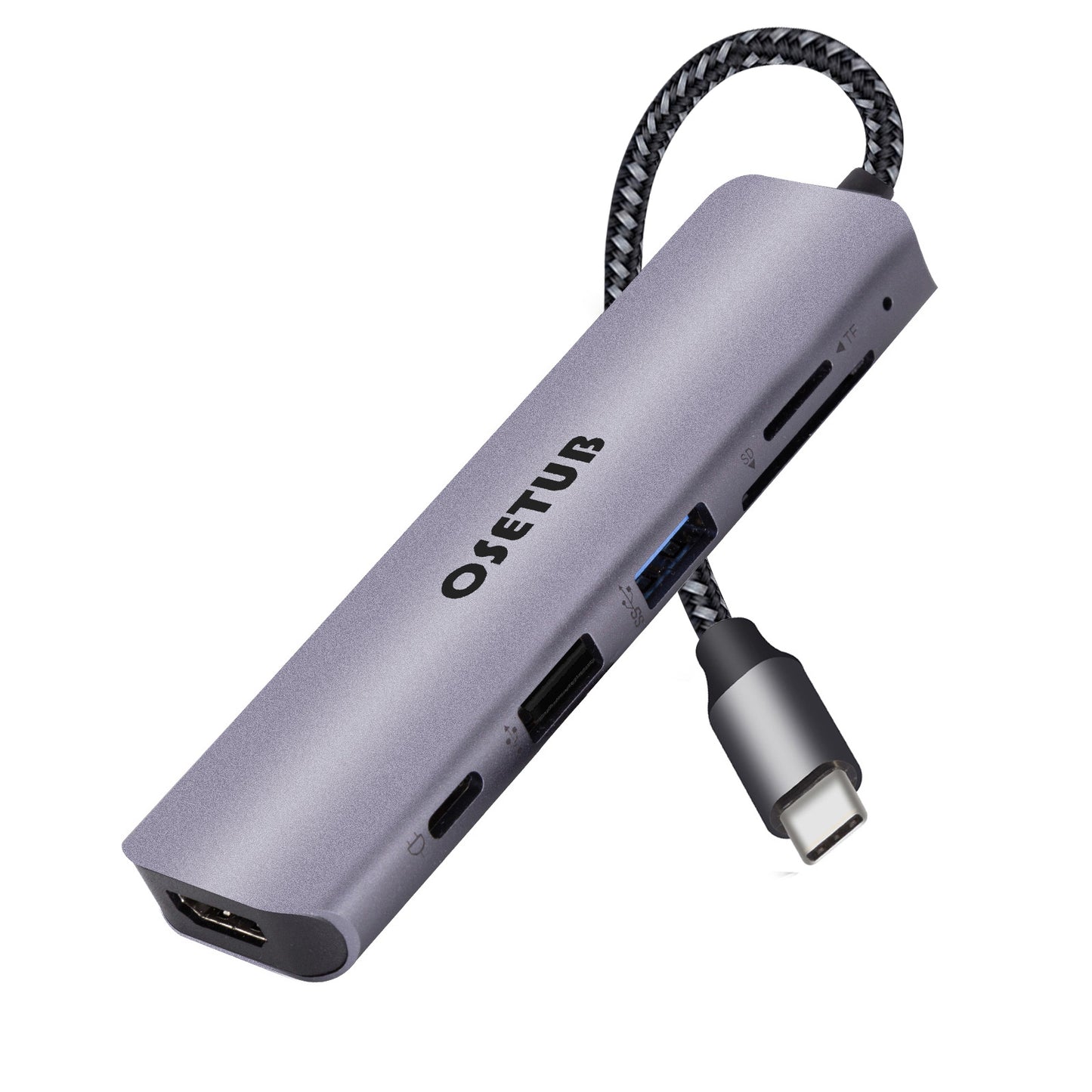 USB C Hub, 6 in 1 USB C to High Definition Multiport Adapter, USB C Dongle with 4K High Definition, USB 3.0/2.0 Port, 100W PD, SD/TF Card Readers Compatible with MacBook Pro/MacBook Air M1 2020 and More Type C Devices