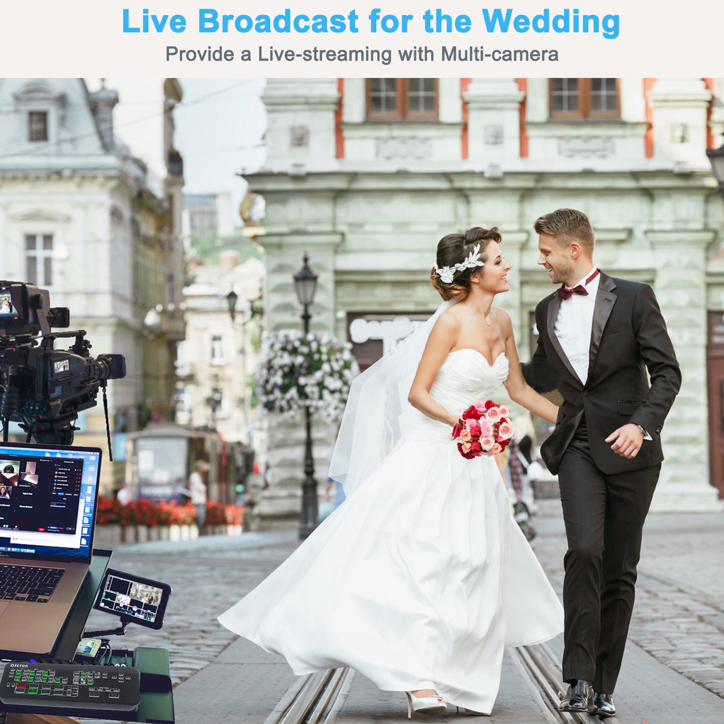Mini High Definition Live Stream Switcher, Multi-Cam Video Mixer Switcher, 4 x High Definition Inputs Real Time Multi-Format Live Streaming Production for Wedding, Business Presentations, Esport