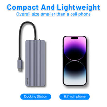 Load image into Gallery viewer, 12 in 1 USB-C Hub with M.2 NVMe/SATA SSD Enclosure, USB C Hub Adapter Fits PCIe 3.0 NVMe M.2 SSD, 2.5-inch SATA HDD with 4K/60Hz HDMI,5Gbps USB 3.0,5Gbps USB-C Port,RJ45,3.5mm Audio Jack,SD/Micro SD,100W PD Compatible with MacBook Pro,XPS,Windows
