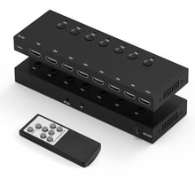 Load image into Gallery viewer, 4K@60Hz 7 in 1 out HDMI Switch, 7 Port HDMI Switcher Selector Support HDR10 &amp; HDCP 2.2 &amp; Full 3D with IR Remote Control and ON/OFF Switch for Nintendo Switch,Xbox PS5/PS4,Fire Stick,Roku,Apple TV

