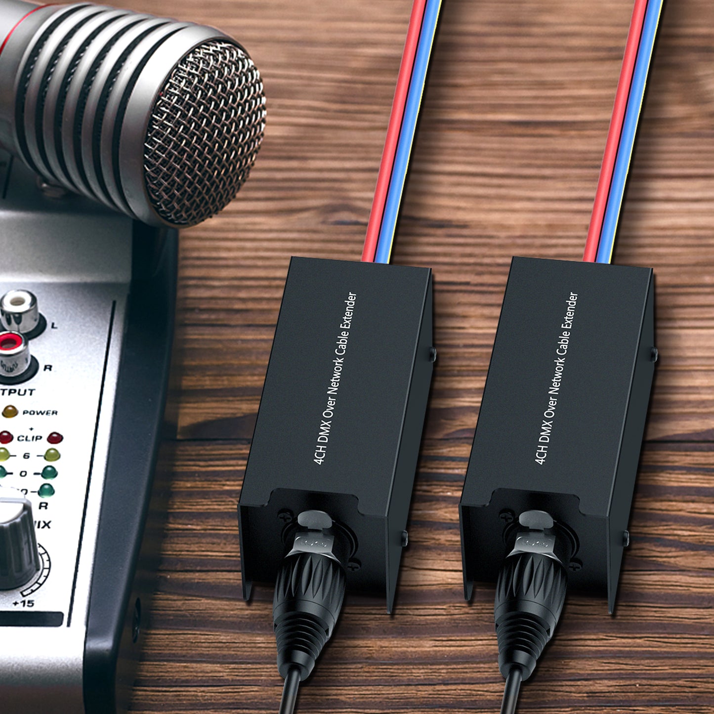 4 Channel 3-Pin 3.3 FT Multi Network XLR Cable Male and Female to Single Ethercon — XLR, AES, DMX Over RJ45 Cat5/Cat6, Multi Network Snake Receiver for Stage Performances, Recording Studios, and More